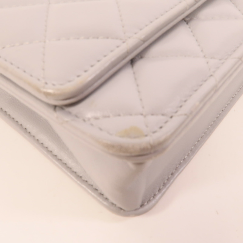 CHANEL 羊皮皮革WOC Wallet On Chain鏈帶肩背袋-12