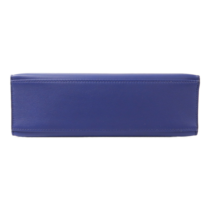 HERMES Swift皮革Kelly Pochette手挽袋Bleu Saphir-3