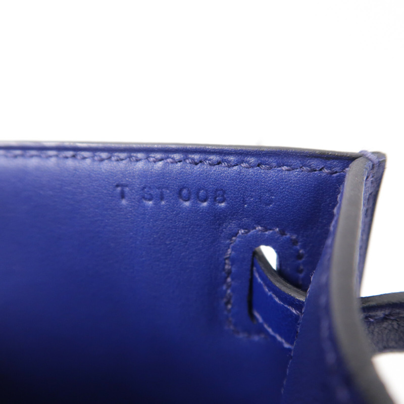 HERMES Swift皮革Kelly Pochette手挽袋Bleu Saphir-7