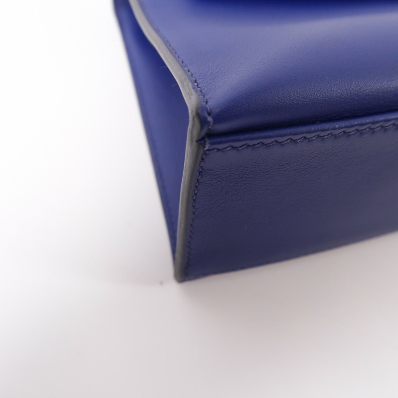 HERMES Swift皮革Kelly Pochette手挽袋Bleu Saphir-10