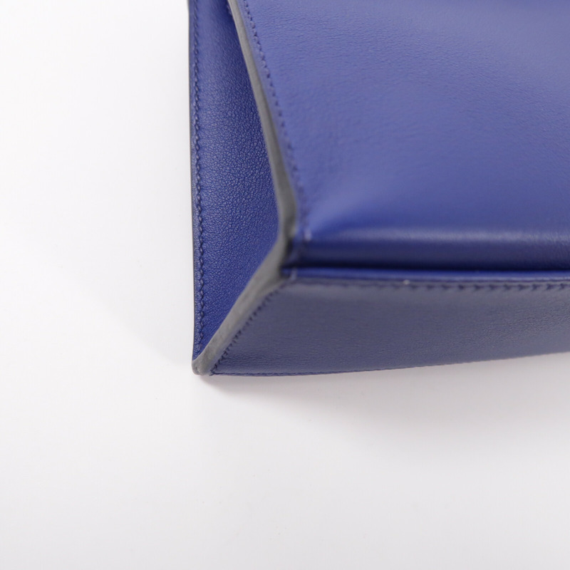 HERMES Swift皮革Kelly Pochette手挽袋Bleu Saphir-12