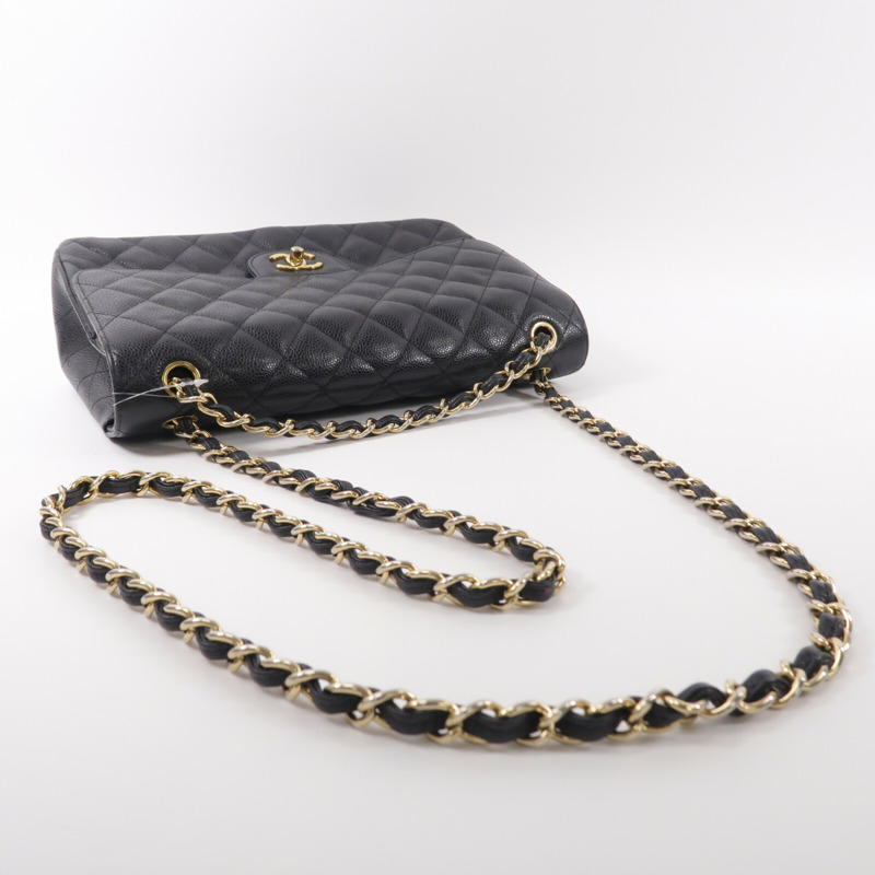 CHANEL 牛皮皮革Large Classic鏈帶肩背袋-8