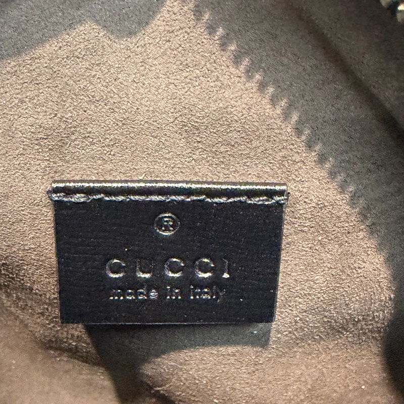 GUCCI 黑色 GG Supreme 迷你帆布斜背包 XC522-11