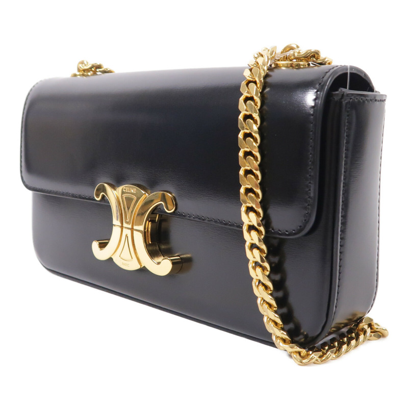 CELINE 牛皮皮革Claude鏈帶肩背袋-2