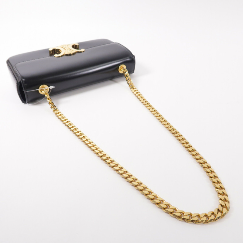 CELINE 牛皮皮革Claude鏈帶肩背袋-8