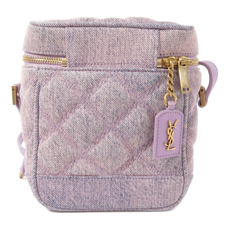 SAINT LAURENT 牛仔布Paris 80'S Vanity Bag鏈帶肩背袋-1