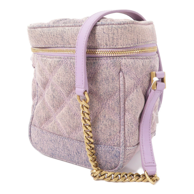 SAINT LAURENT 牛仔布Paris 80'S Vanity Bag鏈帶肩背袋-2