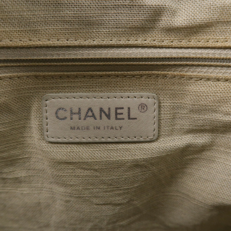 CHANEL 帆布Deauville Tote Medium鏈帶手挽肩背兩用袋-6