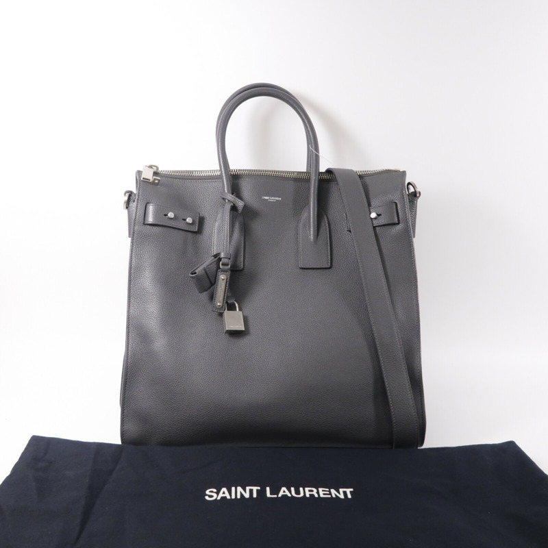 SAINT LAURENT 牛皮皮革Sac De Jour Souple North-South手挽肩背兩用袋-11