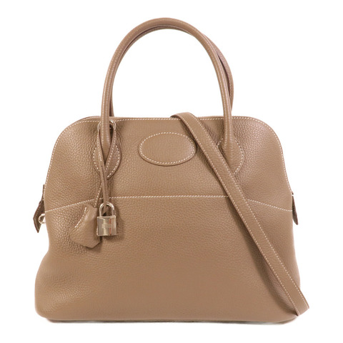 HERMES Clemence皮革Bolide 31手挽肩背兩用袋Etoupe