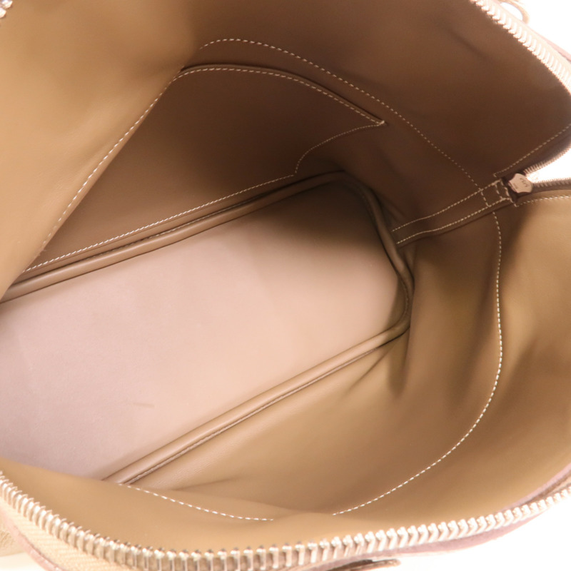 HERMES Clemence皮革Bolide 31手挽肩背兩用袋Etoupe-5