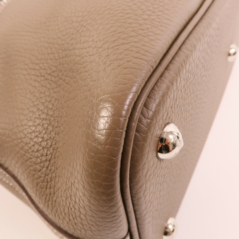 HERMES Clemence皮革Bolide 31手挽肩背兩用袋Etoupe-14
