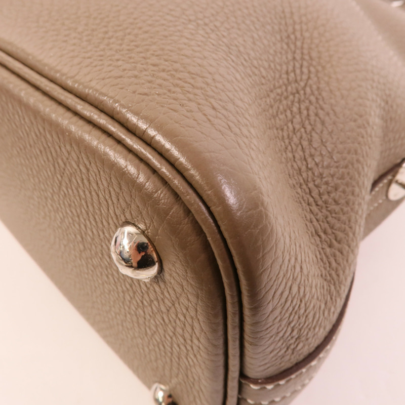 HERMES Clemence皮革Bolide 31手挽肩背兩用袋Etoupe-15