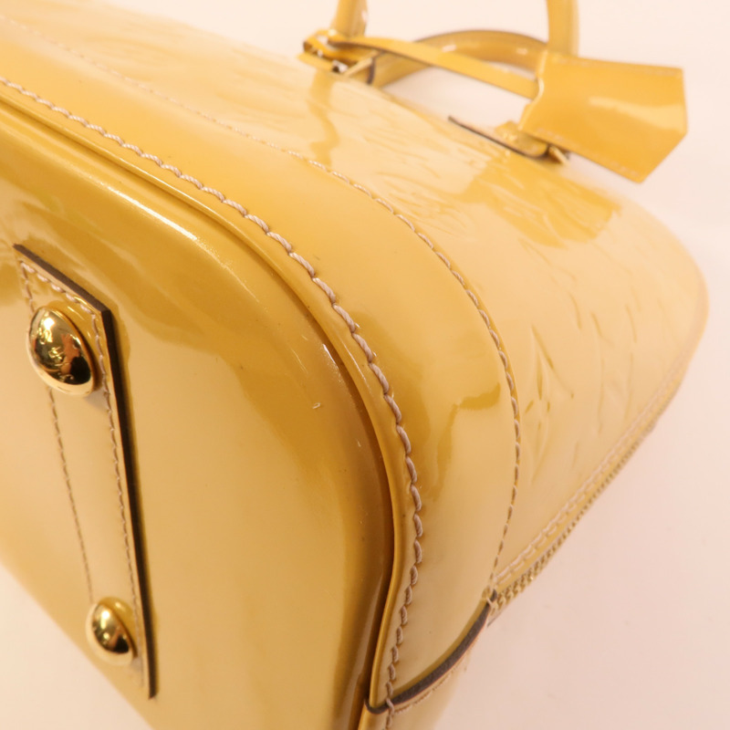 LOUIS VUITTON Monogram Vernis Alma PM金扣手挽袋-11