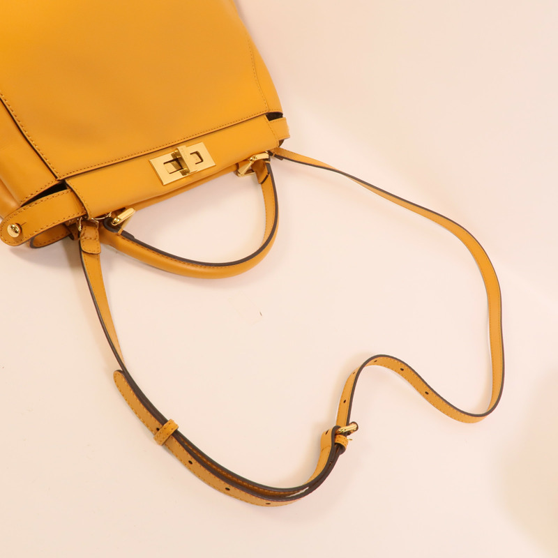 FENDI 牛皮皮革Peekaboo手挽肩背兩用袋-4