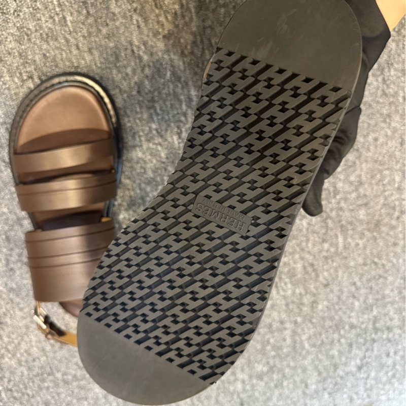 愛馬仕 HERMES 男款牛皮涼鞋 42碼-4