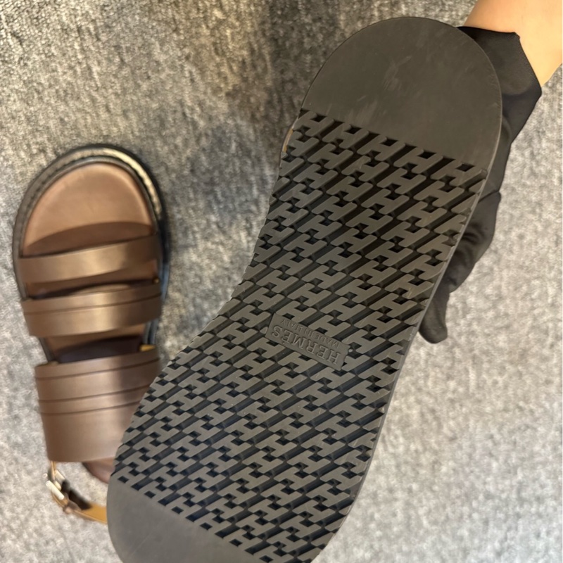 愛馬仕 HERMES 男款牛皮涼鞋 42碼-5