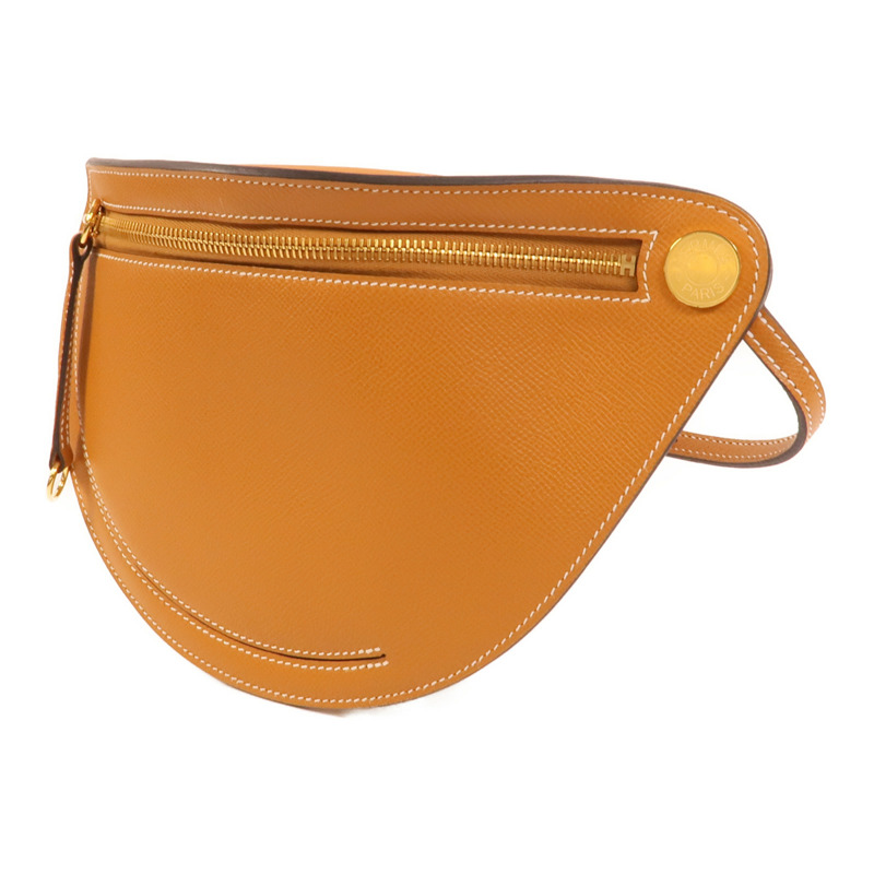 HERMES Epsom皮革Petite Course肩背袋Gold-2