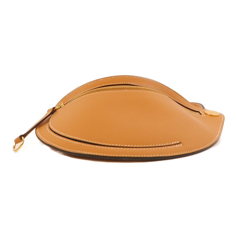 HERMES Epsom皮革Petite Course肩背袋Gold-3