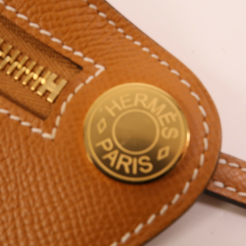 HERMES Epsom皮革Petite Course肩背袋Gold-6