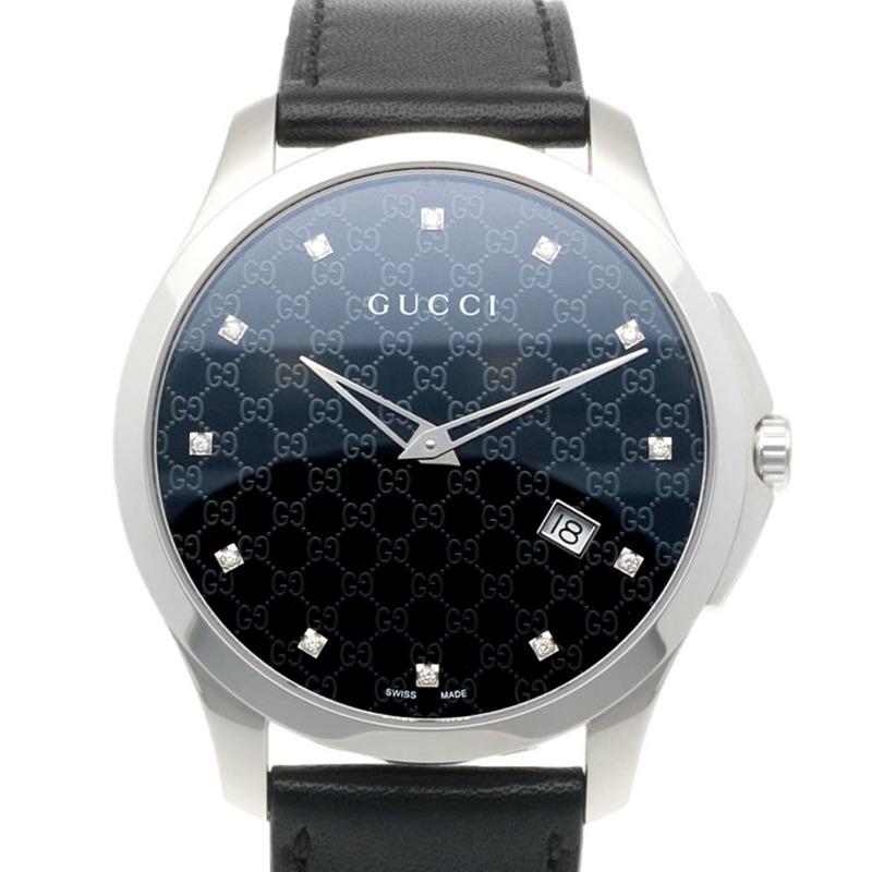 Gucci G-Timeless腕錶,不鏽鋼材質,石英機芯,男款,鑲嵌12顆鑽石-0