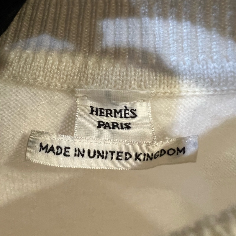 Hermes 愛馬仕 新款奶白色針織短袖 羊絨 34碼-2