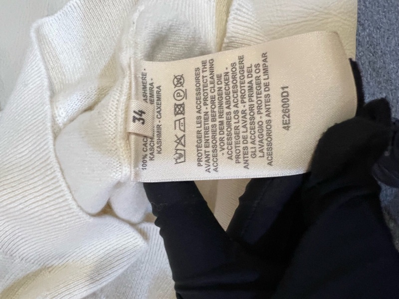 Hermes 愛馬仕 新款奶白色針織短袖 羊絨 34碼-3