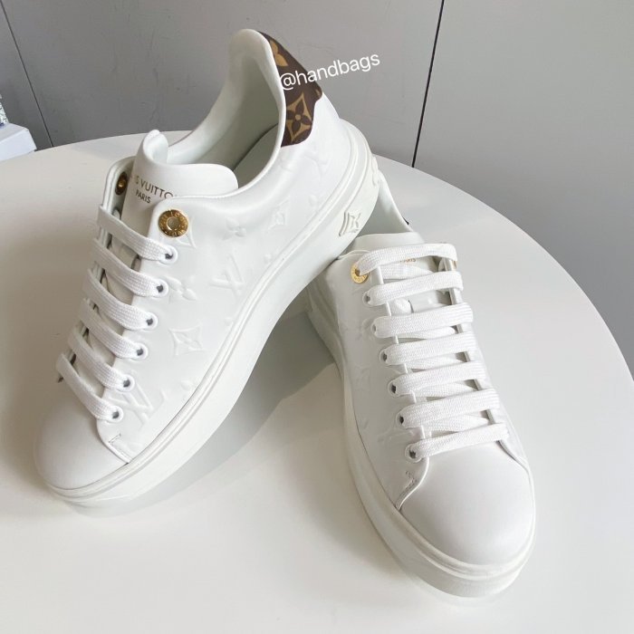 全新 現貨 LV TIME OUT Monogram 浮雕 印花 球鞋 板鞋 38號 小白鞋 1A9HC0-1