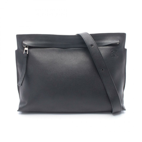 LOEWE T MESSENGER 斜背單肩包，黑色真皮，二手，男女通用