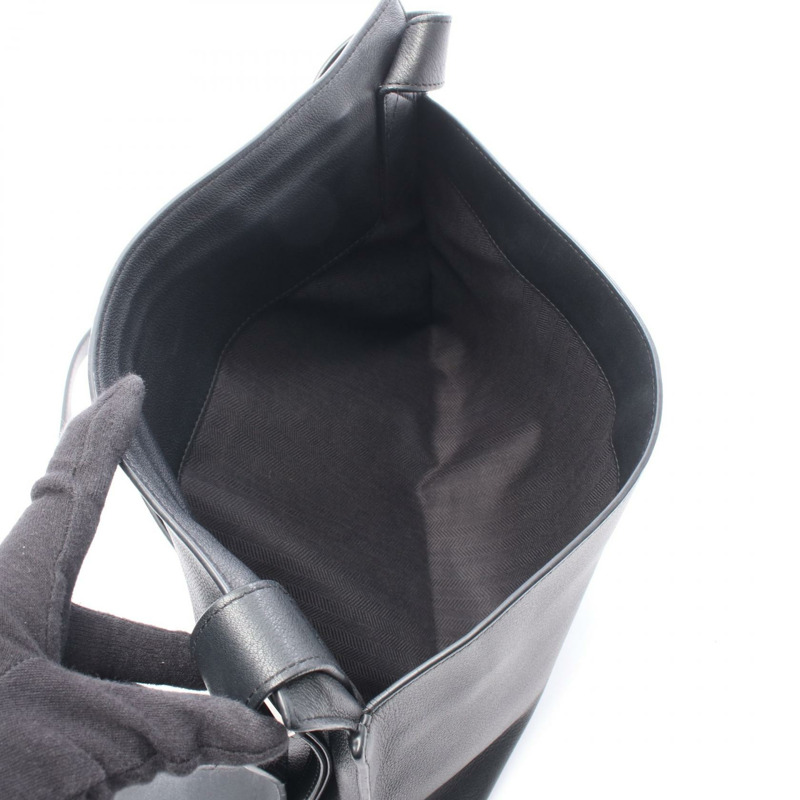LOEWE T MESSENGER 斜背單肩包,黑色真皮,二手,男女通用-4