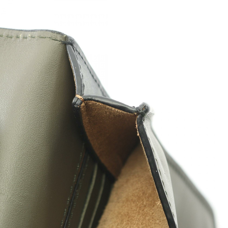 LOEWE GUSSET FLAT CROSSBODY 肩背包 皮革 卡其色 黑色 二手 男士-6