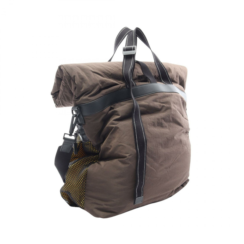 BOTTEGA VENETA 單肩托特斜背包 573062 尼龍 棕色 黑色 黃色 二手-1