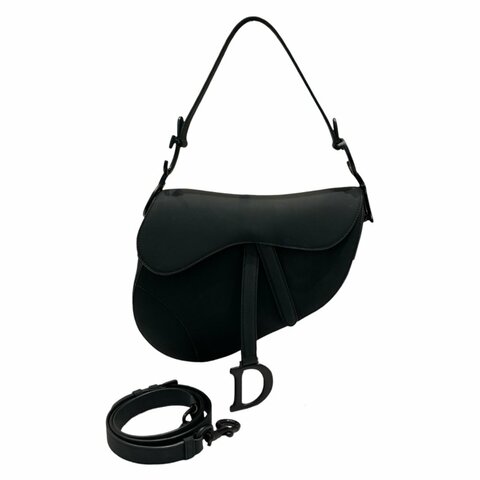 CHRISTIAN DIOR 迪奧 M0455SLLO-989U SADDLE BAG 中號馬鞍包 霧面小牛皮 黑色 黑釦