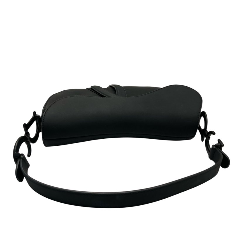 CHRISTIAN DIOR 迪奧 M0455SLLO-989U SADDLE BAG 中號馬鞍包 霧面小牛皮 黑色 黑釦-6
