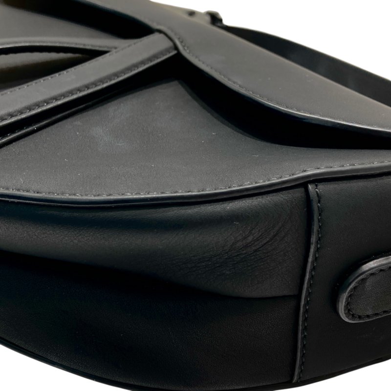 CHRISTIAN DIOR 迪奧 M0455SLLO-989U SADDLE BAG 中號馬鞍包 霧面小牛皮 黑色 黑釦-8