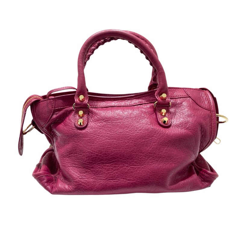 BALENCIAGA 巴黎世家 431621 CITY BAG 機車包 肩背手提包 小羊皮 粉紅色 金釦-2