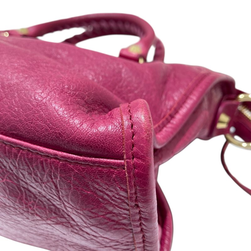 BALENCIAGA 巴黎世家 431621 CITY BAG 機車包 肩背手提包 小羊皮 粉紅色 金釦-10