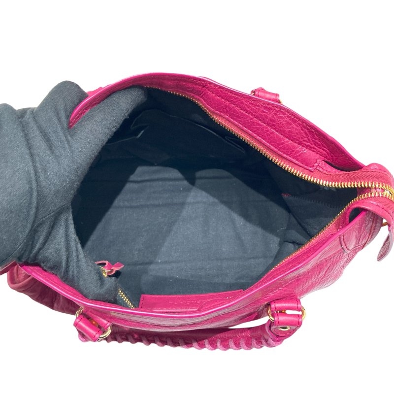 BALENCIAGA 巴黎世家 431621 CITY BAG 機車包 肩背手提包 小羊皮 粉紅色 金釦-11