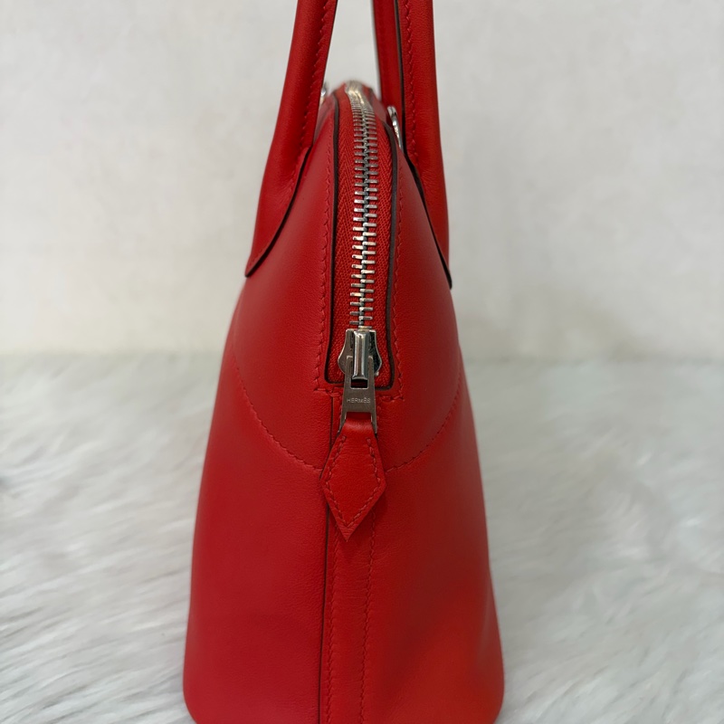 HERMES 愛馬仕 銀釦 BOLIDE 27 S5 番茄紅 SWIFT皮 柏莉包 柏麗包 手提包 斜背包 肩背包-1