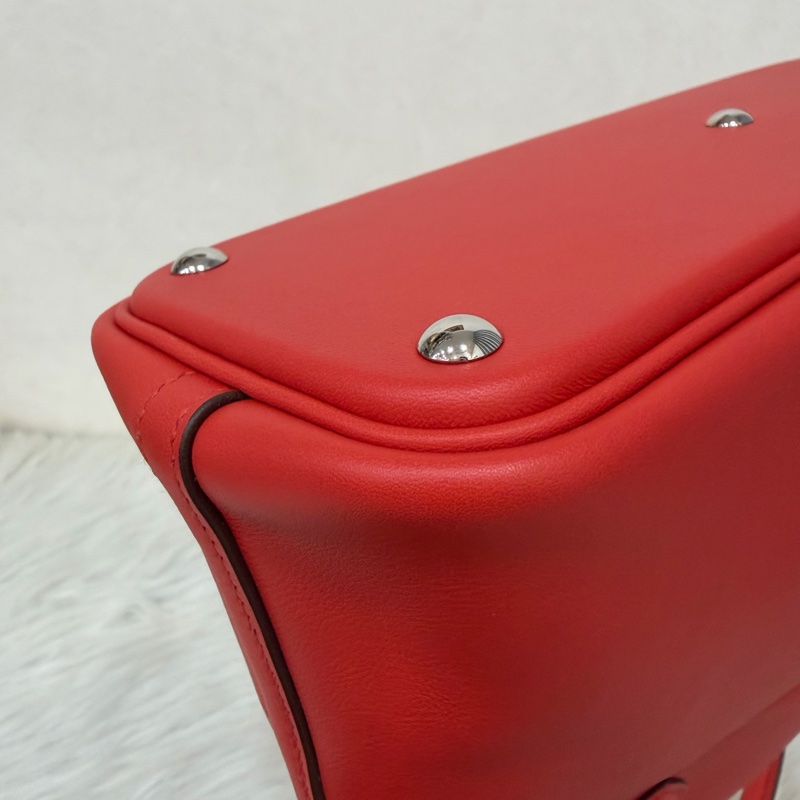 HERMES 愛馬仕 銀釦 BOLIDE 27 S5 番茄紅 SWIFT皮 柏莉包 柏麗包 手提包 斜背包 肩背包-7