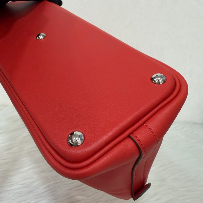 HERMES 愛馬仕 銀釦 BOLIDE 27 S5 番茄紅 SWIFT皮 柏莉包 柏麗包 手提包 斜背包 肩背包-9
