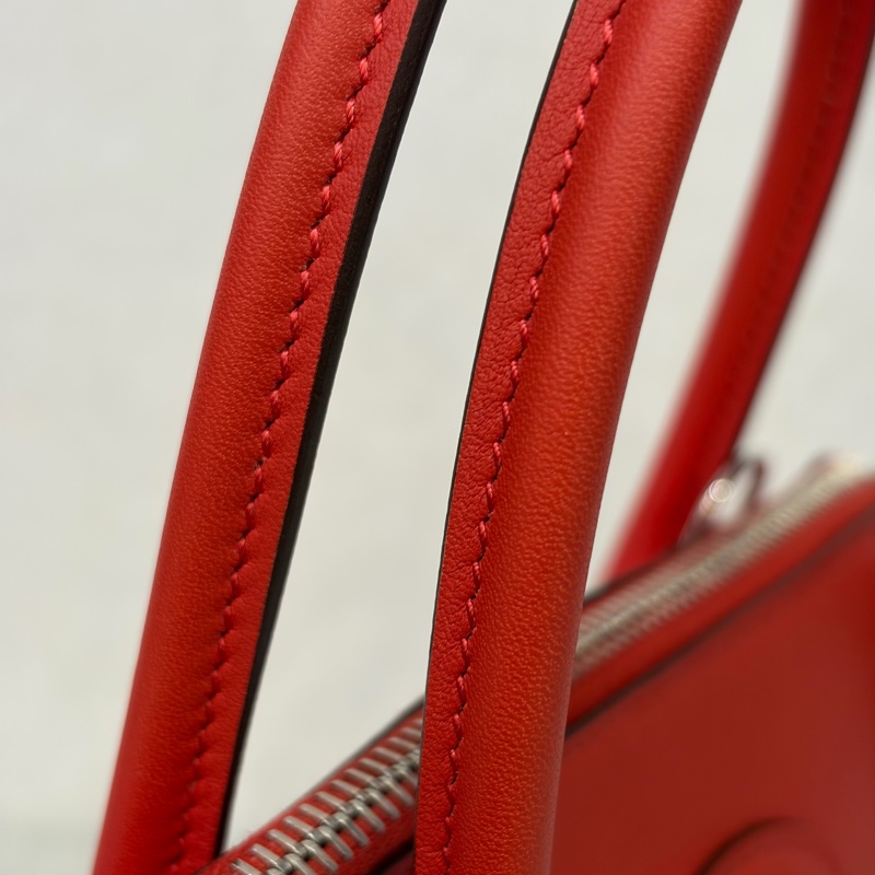 HERMES 愛馬仕 銀釦 BOLIDE 27 S5 番茄紅 SWIFT皮 柏莉包 柏麗包 手提包 斜背包 肩背包-17