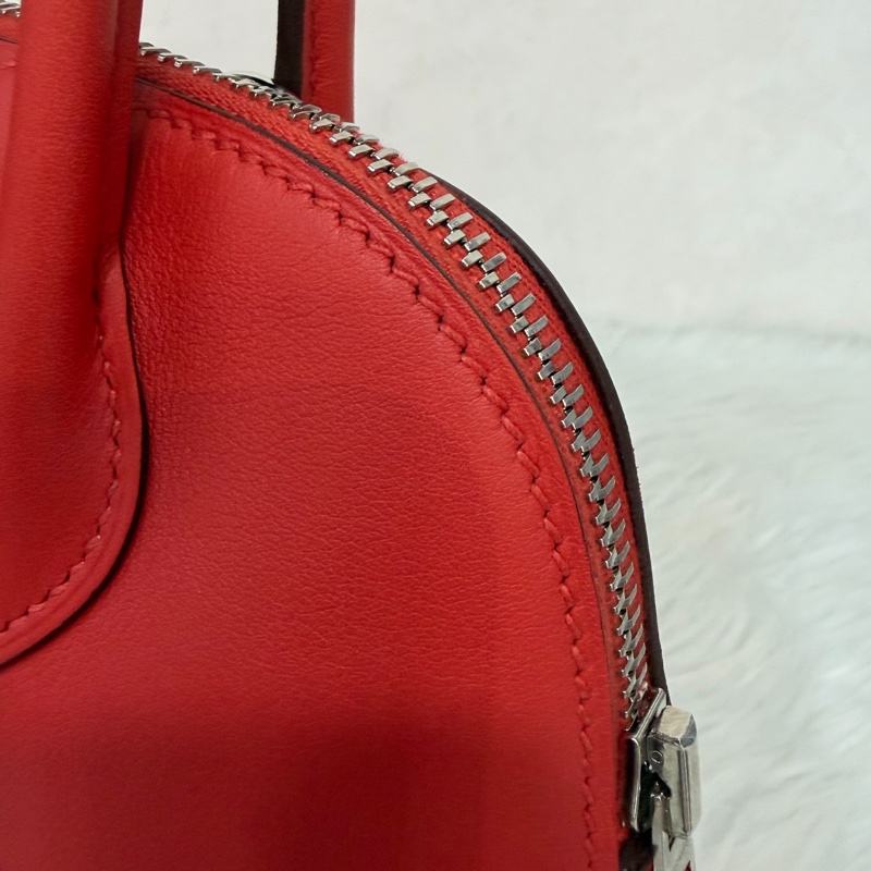 HERMES 愛馬仕 銀釦 BOLIDE 27 S5 番茄紅 SWIFT皮 柏莉包 柏麗包 手提包 斜背包 肩背包-27