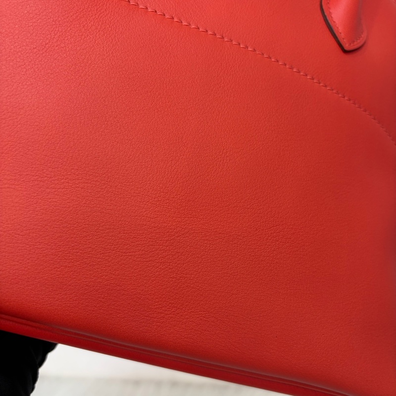 HERMES 愛馬仕 銀釦 BOLIDE 27 S5 番茄紅 SWIFT皮 柏莉包 柏麗包 手提包 斜背包 肩背包-45