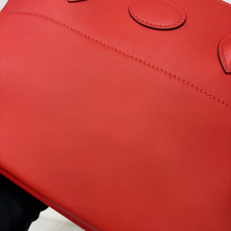 HERMES 愛馬仕 銀釦 BOLIDE 27 S5 番茄紅 SWIFT皮 柏莉包 柏麗包 手提包 斜背包 肩背包-46