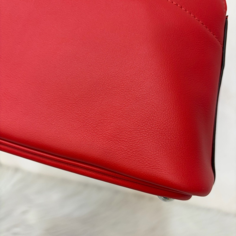 HERMES 愛馬仕 銀釦 BOLIDE 27 S5 番茄紅 SWIFT皮 柏莉包 柏麗包 手提包 斜背包 肩背包-48