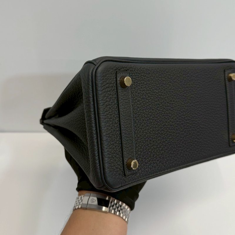 Hermes Birkin25 金釦 膠膜未撕 W刻 Togo皮 臺灣購證正本 全配-13