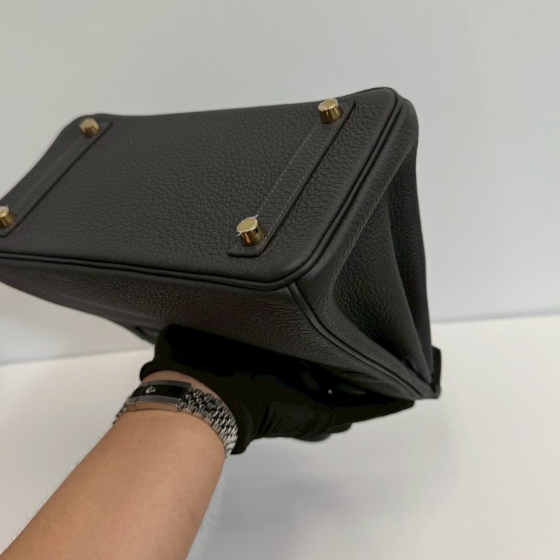 Hermes Birkin25 金釦 膠膜未撕 W刻 Togo皮 臺灣購證正本 全配-16