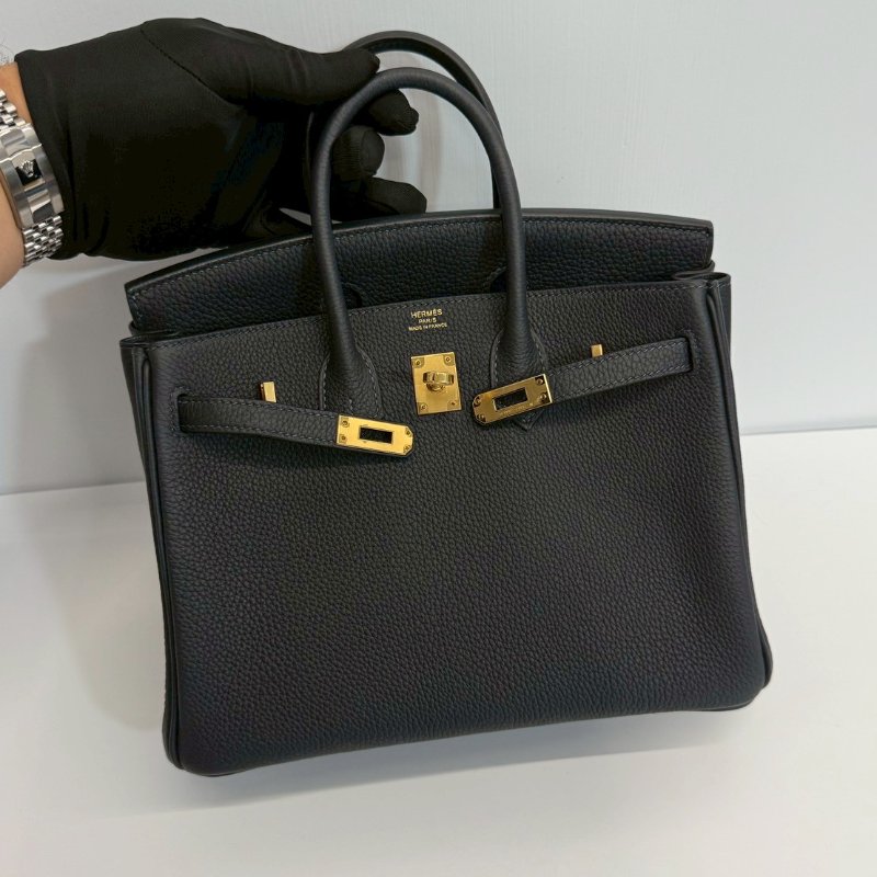 Hermes Birkin25 金釦 膠膜未撕 W刻 Togo皮 臺灣購證正本 全配-19