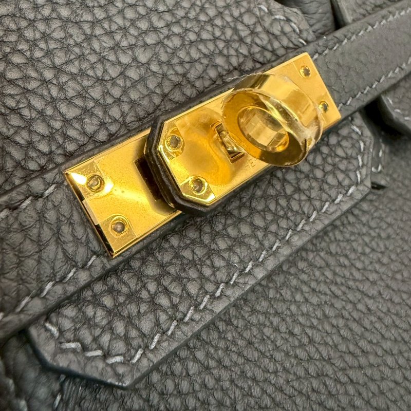 Hermes Birkin25 金釦 膠膜未撕 W刻 Togo皮 臺灣購證正本 全配-22